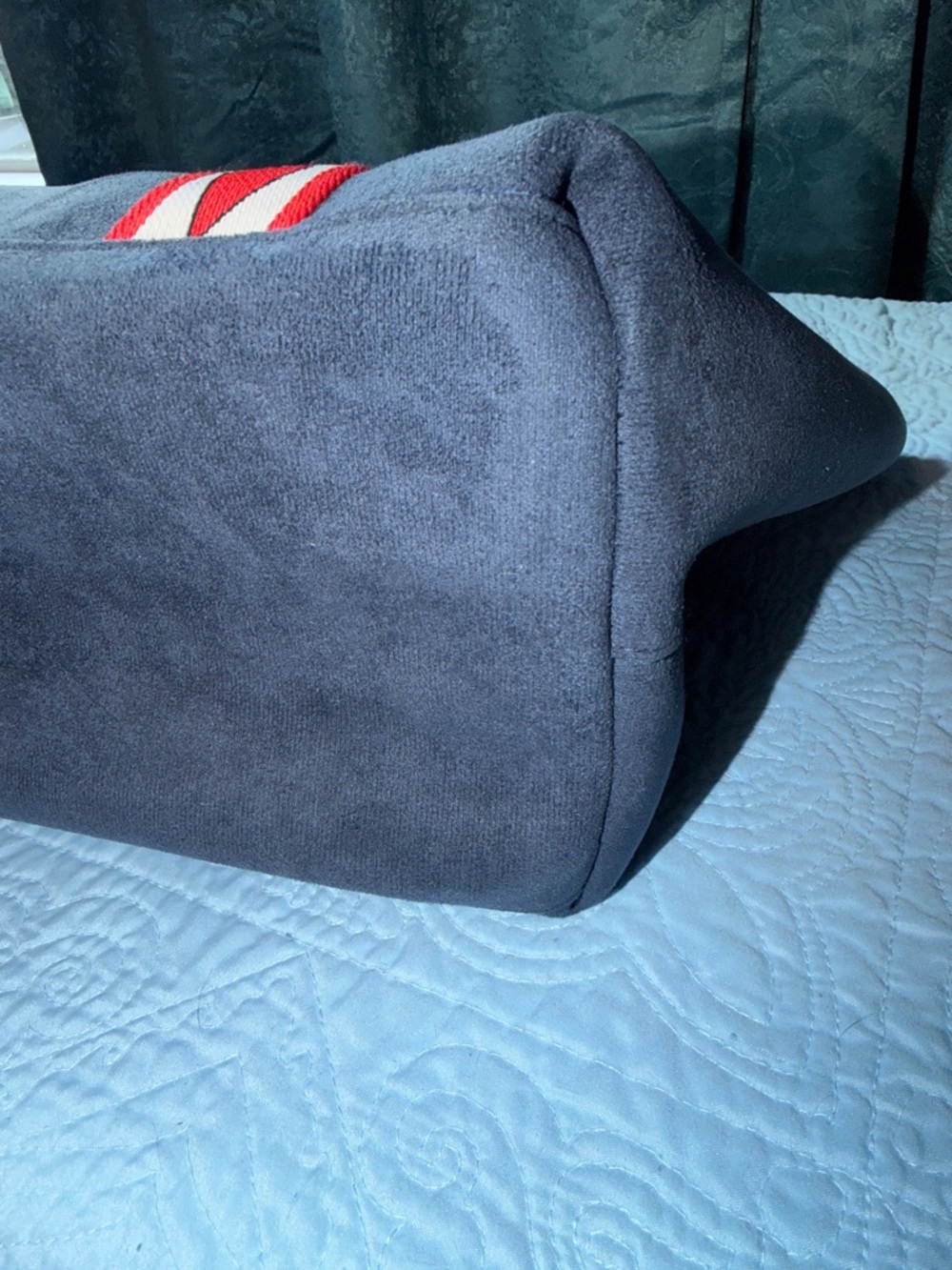 Brighton Navy Tote with Red Heart Strap Accents 12 x 12 - Picture 7 of 7